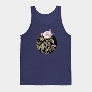 Vintage Vintage Rosa Alba Botanical Illustration on Circle Tank Top